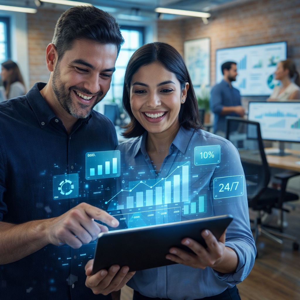 Ilustración de automatización e IA